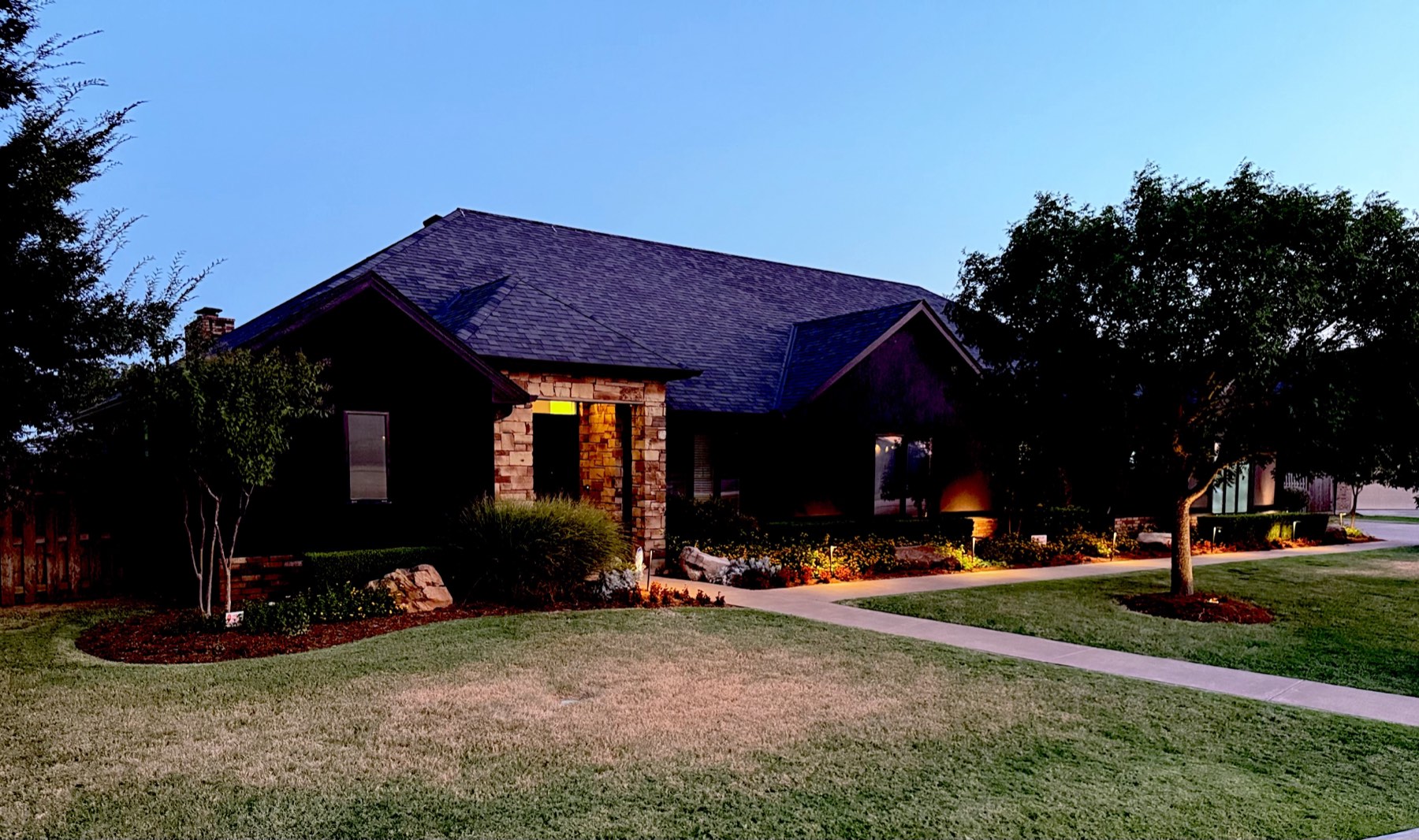 Outdoor Lighting — a recent Lawton Lawn and Landscape project